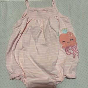Carter's Pink Striped Bodysuit with Jellyfish